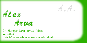 alex arva business card
